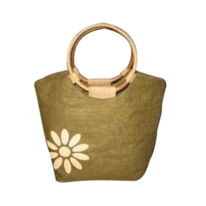 Sacs à provisions en toile de jute teintés multicolores durables et écologiques avec motif géométrique Poignée de canne en corde de coton à impression personnalisée - Product Image 1