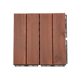 TBD T4A1 Azulejos exteriores modernos de alta calidad marrón de 19mm de espesor Durable resistente a la intemperie 4 listones Azulejos de cubierta de madera antideslizantes sólidos - Product Image 4