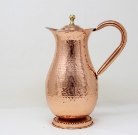 Pichet martelé en cuivre de mariage de haute vente Style indien avec capuchon et poignée pichet à eau produit exigeant à bas prix - Product Image 5