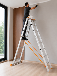 Elbe Industry Durable 2x3m Aluminum Double-Part Combination Ladder 300 lb Load Capacity 12ft Extended Height for Outdoor - Product Image 3