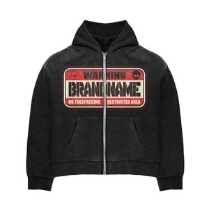 100% coton polaire broderie Patch travail veste à capuche pour hommes hiver saison accessoire - Product Image 2