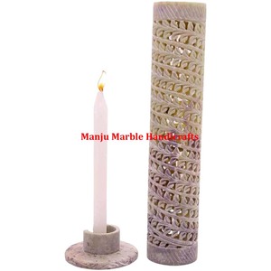 Quemador de incienso curvo a mano de esteatita y soporte de palo para regalo religioso hindú - Product Image 1