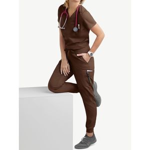 Women's <b>Scrub</b> Sets Uniform Adjustable Waist Reinforced Stitching <b>Hospital</b> Clinic Laboratory Customized Wholesale <b>Bulk</b> <b>Scrub</b> Sets - Product Image 6