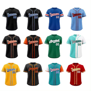 Maillots de baseball et de softball respirants personnalisables, vêtements de sport à boutons complets avec impression par sublimation du nom de l'équipe, vente à bas prix - Product Image 3
