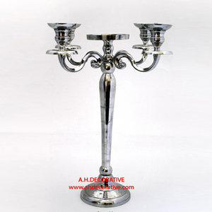Factory Offer Luxury Style Candelabra Home Hotels Banquets Decor Silver & Copper Plated Tall <b>Candlestick</b> Holder for Center Table - Product Image 5