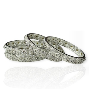 Juego de Brazaletes de Boda Modernos Plateados de Lujo, Diseño Geométrico de Baguette, Imitación de Perla, Venta al por Mayor para Mujer - Product Image 2