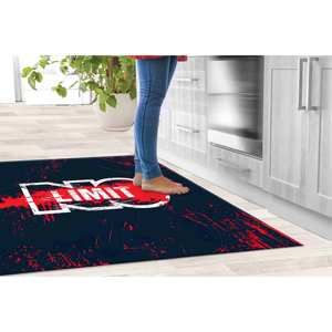 Tapis noir, tapis imprimé, tapis de chambre, cadeau pour elle, tapis No Limit, tapis à poils doux - Product Image 2