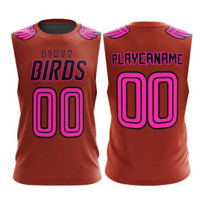 Uniformes Deportivos Morados OEM sin Mangas, Camisetas de Fútbol 7v7 con Capucha, Uniformes de Flag Football 7v7 - Product Image 5