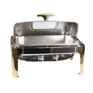 Réchauffeur électrique de nourriture de buffet de rectangle et de carré de plat de chauffe-plats d'or d'acier inoxydable pour des hôtels et des restaurants prix usine - Product Image 2