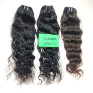 100% Raw proveedor virgen natural cabello humano color negro onda larga rizado ondulado paquetes indio templo extensiones de cabello humano - Product Image 2