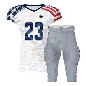 Best <b>Fabric</b> Custom Made American Football Uniforms for Men High Quality Plus Size Sets Breathable Feature - Product Image 1