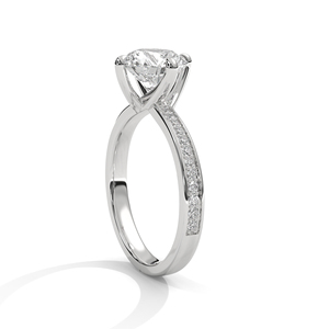 เครื่องประดับเพชรมนตรามินิมอลลิสต์ดีอัญมณีไฟกลมเพชรที่ปลูกในห้องปฏิบัติการและความชัดเจน VVS ได้รับการรับรองโดย IGI สำหรับงานแต่งงาน - Product Image 2