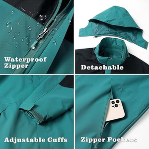 Vestes de pluie imperméables personnalisées respirantes de performance, design d'hiver pour une utilisation en extérieur, veste de pluie - Product Image 5