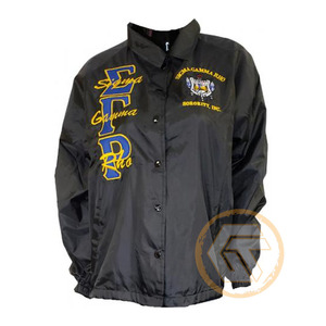 Chaqueta de Línea Bordada Personalizada de Sigma Gamma Rho, 100% Poliéster, Ropa Griega de Alta Calidad, Chaquetas Impermeables para Mujer - Product Image 4