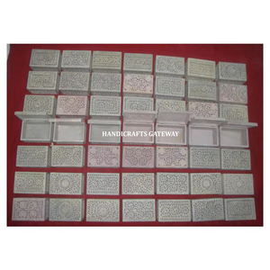 Cajas de Joyería Hechas a Mano con Piedra Jabonosa Natural, Diseño Creativo y Forma Rectangular con Tallado de Flores, Nuevo Precio para el Comprador - Product Image 1