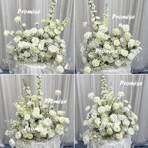 Promise <b>Flower</b> Decoration for Indian Wedding Event <b>Artificial</b> <b>Flower</b> Runner Simulation White <b>Flower</b> Row - Product Image 2