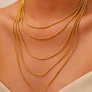 DGIDDK <b>Gold</b> Square <b>Pearl</b> Chain <b>Necklace</b> 40-60cm Stainless Steel Fashion Jewelry Unisex Daily Wear Gift - Product Image 6