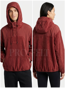 Sweat à capuche en polaire chaud d'hiver personnalisé OEM ODM avec cordon de serrage réglable, poche kangourou en polaire douce, logo imprimé à l'écran - Product Image 3