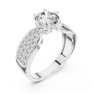 Anillo de Oro Rosa de 14K con Diamante Redondo Cultivado en Laboratorio |   Anillo de Aniversario |   Diamante Cultivado Nuevo - Product Image 6