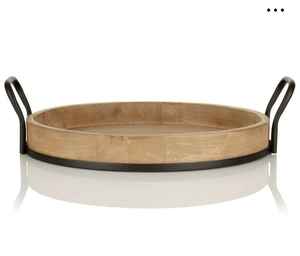 Diwali moderno de Venta caliente para bandeja rectangular de madera con mango de metal plato de tamaño personalizado para servir comida en el hogar - Product Image 2