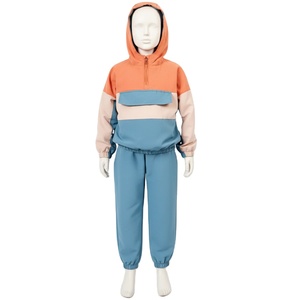 Survêtement décontracté personnalisé à capuche en polaire unie, léger, unisexe, pour garçons, deux pièces, streetwear, automne - Product Image 5