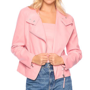 Chaqueta de Cuero Auténtico Estilo Motero Clásico para Mujer, Personalizable, de Manga Larga, en Oferta en Nurak - Product Image 1