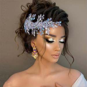 Bridella BHP882-S Silver <b>Pearl</b> <b>Headband</b> with Rhinestone & Crystal Comfortable Fit for Weddings Proms Formal Events - Product Image 2