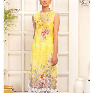 Venta al por mayor 2023 Verano de alta calidad de las mujeres Salwar Kameez Color personalizado tamaño y estilo mejor calidad vestido de césped - Product Image 5