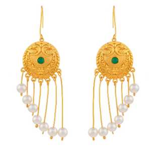 ต่างหูห้อยยาวชุบทองหรูหราสำหรับผู้หญิงน้ำหนักเบามีสไตล์เหมาะสำหรับปาร์ตี้งานแต่งงานและสวมใส่ทุกวันในราคาที่ดี - Product Image 2