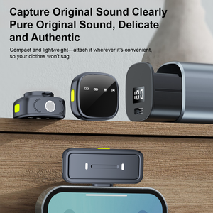 Nieuwe <span class=keywords><strong>K26</strong></span> 2.4G Draadloze Mini Lavalier Microfoon AI DSP Ruisonderdrukking Omni-directionele Condensatormicrofoon met Oplaadcase iPhone Type-C - Product Image 4