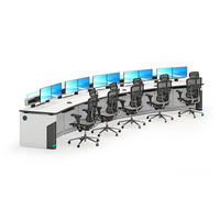 Console de salle de contrôle modulaire ergonomique avec système de gestion des câbles pour centre de commande