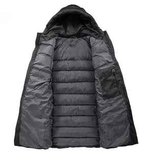 Winter Jacket Men Casual Long Outdoor Hooded Blank Sports Parka <b>Hip</b> Outwear Trending in 2026 Jackets - Product Image 2