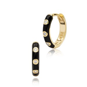 Pendientes de Plata de Ley 925 Hechos a Mano en Turquía, con Esmalte Negro Neón Marino, Joyería para Mujer, Venta al Por Mayor - Product Image 4