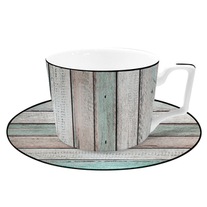 Assiette de 12 pouces d'un service de <span class=keywords><strong>table</strong></span> contemporain, motif de vieille <span class=keywords><strong>planche</strong></span> de <span class=keywords><strong>bois</strong></span>, comprend une assiette de <span class=keywords><strong>table</strong></span> et une tasse en porcelaine osseuse - Product Image 4