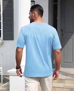 Men's Cotton Crewneck T-Shirts Short Sleeve <b>Plain</b> Tee Moisture Wicking Casual <b>Tshirts</b> Solid Color - Product Image 3