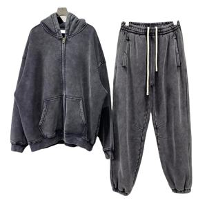 Conjunto Deportivo de Algodón para Hombre, Estilo Acid Wash, al por Mayor, de Alta Calidad, 500gsm, Modelo 2026 - Product Image 4