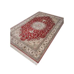 Tapisseries en soie nouées à la main Gulmarg Rouge & Orange Pae-5701 Tapis Produit artisanal de luxe - Product Image 2