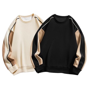 Sweat à capuche en ligne patchwork pour hommes | Automne Retro Streetwear Fleece Pullover Digital Oversized Eco-Friendly Sweatshirts - Product Image 3
