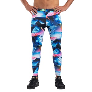 Leggings de sport pour homme en polyester/spandex à séchage rapide, personnalisables par sublimation - Product Image 1