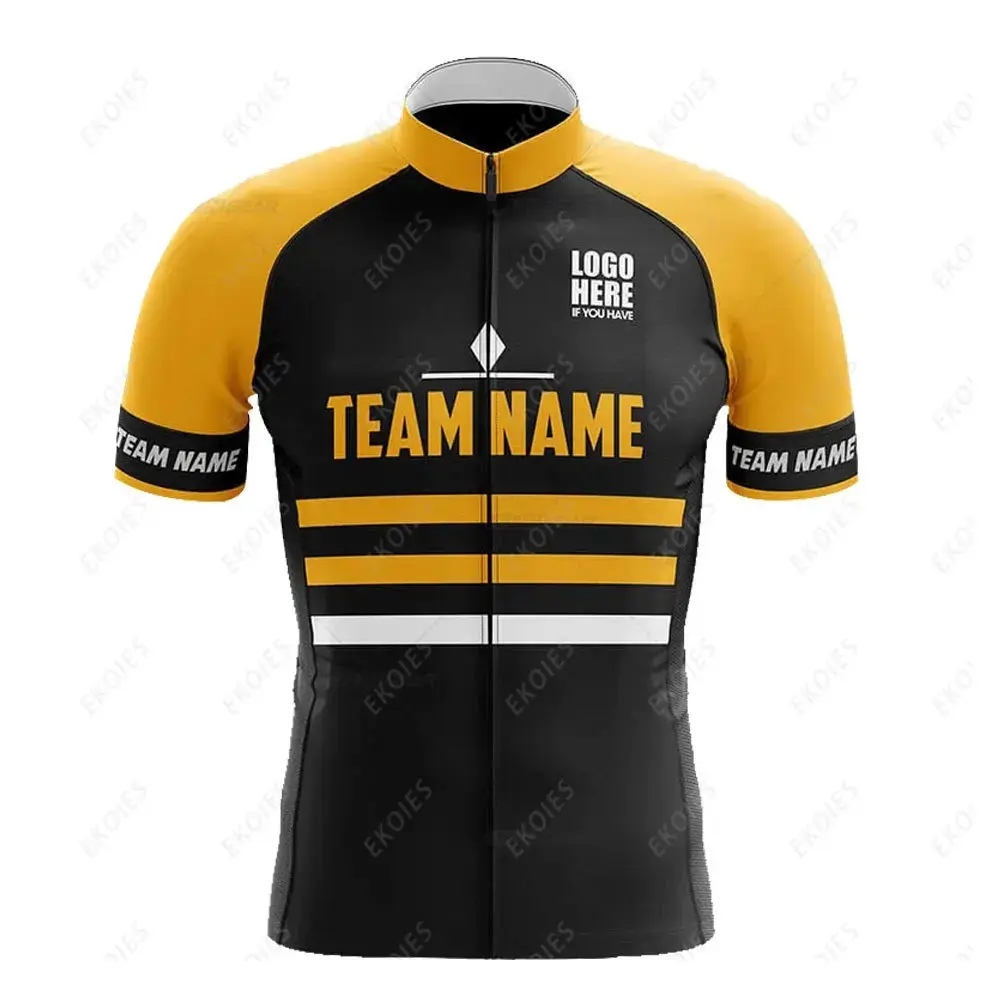 Men Short Sleeve Cycling Jersey Custom Team Name Logo Clothes Summer Breathable Training Bicycle Ride Tops Road Bike Sport Shirt