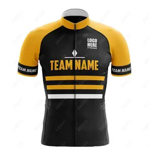 Camisa de ciclismo masculina de manga curta com logotipo personalizado, camisa esportiva de verão para treinamento e bicicleta de estrada, camisa respirável para ciclismo