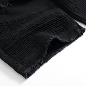 Short en jean d'été pour homme. Short en jean bleu à jambes larges. Mode de rue. Décontracté quotidien. La coupe est ample et confortable. - Product Image 3