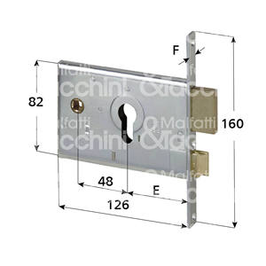 SERRURE pour bandes 2 tours et loquet à cylindre en forme non inclus - Product Image 1