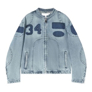 Veste en jean bleu vintage pour homme, imperméable, écologique, respirante, séchage rapide, coupe-vent, polyester/coton, décontractée, manches longues - Product Image 1