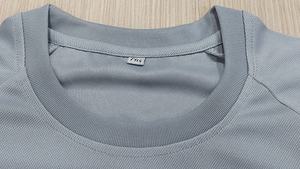 Wholesale Custom Woven Polyester Dry-fit Men's Short Sleeve Grey <b>T</b>-<b>shirt</b> with Solid Pattern for Sports Athletic Activity - Product Image 3