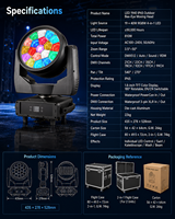 Projecteur LED mobile RGBW 4-en-1 étanche IP65 pour spectacle DJ