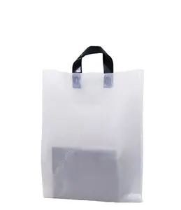 Индивидуальный мягкий пластиковый пакет для покупок с петлей, печатный Пластиковый пакет для покупок, мягкая петля для ручек для одежды