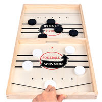 Fast Sling Puck Game Gagnant de baby-foot en bois Portable 2 joueurs Sling Hockey Jeu de société pour enfants et adultes Fête de famille