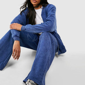Customized Logo Printing Women Acid Wash <b>Tracksuits</b> New Design Top Quality Women Acid Wash Women's Sets - Product Image 3
