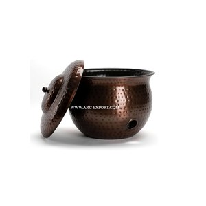 Pot de tuyau d'arrosage en cuivre élégant Standard de qualité supérieure Pot de tuyau d'arrosage d'intérieur de grande taille avec poignées et couvercle - Product Image 3